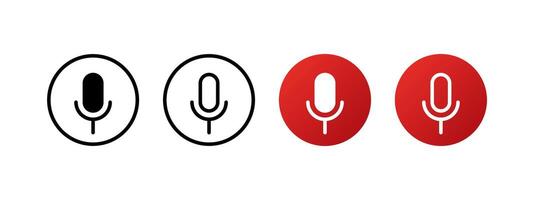 Podcast microphone icons. Vector icons