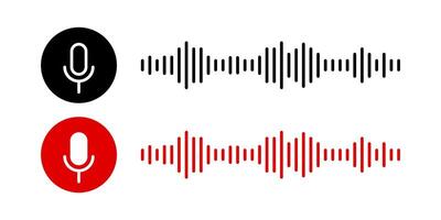 Voice message microphone. Vector icons