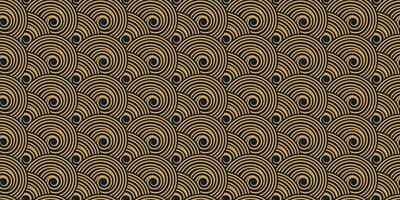 Circle wave seamless pattern design. Abstract geometric vintage repeat background style for packaging products. Vector illustration