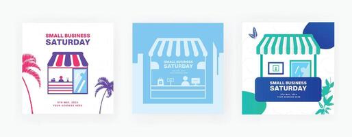 Small business Saturday. Social media post. Vector illustration of business promotion banner design.