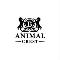 ANIMAL CREST CLASSIC with shield and letter B vector