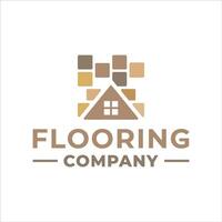 floor logo with house combination vector