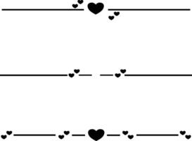 Heart text dividers, paragraph dividers, borders, frames and separators vector