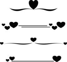 Free heart text dividers, paragraph dividers, borders, frames and separators vector