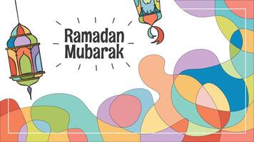 Colorful abstract horizontal ramadan banner vector