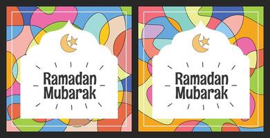 Colorful abstract square ramadan for social media, flyer, poster vector