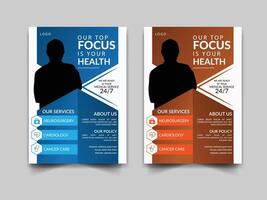 medical or clinic flyer design vector