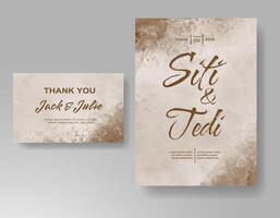 Wedding invitation with abstract watercolor background vector