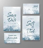 Wedding invitation with abstract watercolor background vector