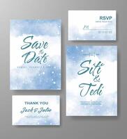 Wedding invitation with abstract watercolor background vector