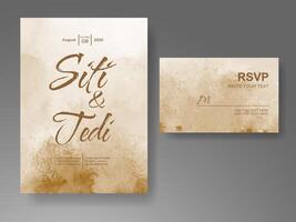 Wedding invitation with abstract watercolor background vector