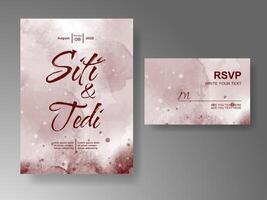 Wedding invitation with abstract watercolor background vector