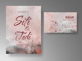 Wedding invitation with abstract watercolor background vector