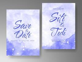 Wedding invitation with abstract watercolor background vector