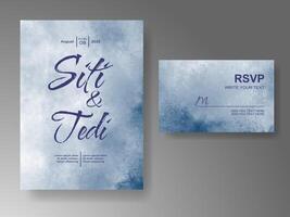 Wedding invitation with abstract watercolor background vector