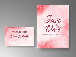 Wedding invitation with abstract watercolor background vector