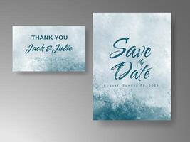 Wedding invitation with abstract watercolor background vector