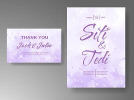 Wedding invitation with abstract watercolor background vector