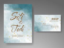 Wedding invitation with abstract watercolor background vector