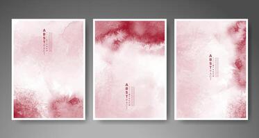 Set of creative hand painted abstract watercolor background. Design for your cover, date, postcard, banner, logo. vector