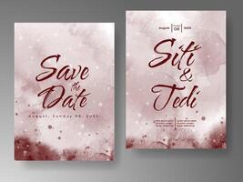 Wedding invitation with abstract watercolor background vector