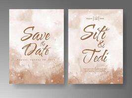 Wedding invitation with abstract watercolor background vector