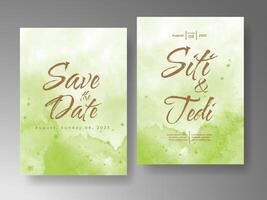 Wedding invitation with abstract watercolor background vector