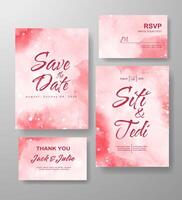 Wedding invitation with abstract watercolor background vector