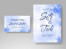 Wedding invitation with abstract watercolor background vector