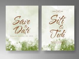 Wedding invitation with abstract watercolor background vector