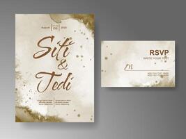 Wedding invitation with abstract watercolor background vector