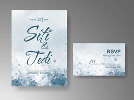 Wedding invitation with abstract watercolor background vector