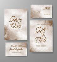 Wedding invitation with abstract watercolor background vector