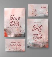 Wedding invitation with abstract watercolor background vector