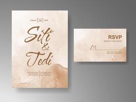 Wedding invitation with abstract watercolor background vector