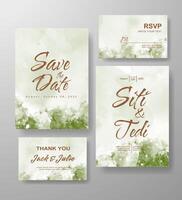 Wedding invitation with abstract watercolor background vector