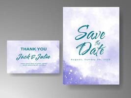 Wedding invitation with abstract watercolor background vector