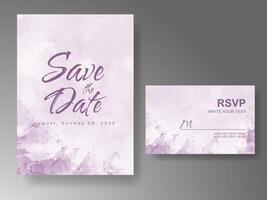 Wedding invitation with abstract watercolor background vector