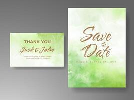 Wedding invitation with abstract watercolor background vector