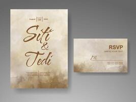 Wedding invitation with abstract watercolor background vector