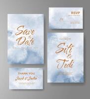 Wedding invitation with abstract watercolor background vector