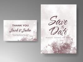 Wedding invitation with abstract watercolor background vector