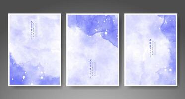 Set of creative hand painted abstract watercolor background. Design for your cover, date, postcard, banner, logo. vector