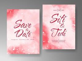 Wedding invitation with abstract watercolor background vector