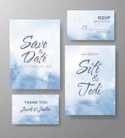 Wedding invitation with abstract watercolor background vector