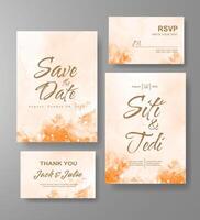 Wedding invitation with abstract watercolor background vector