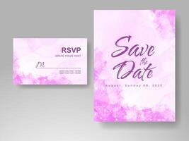 Wedding invitation with abstract watercolor background vector