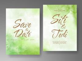 Wedding invitation with abstract watercolor background vector