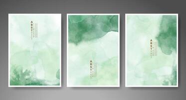 Set of creative hand painted abstract watercolor background. Design for your cover, date, postcard, banner, logo. vector