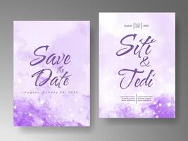 Wedding invitation with abstract watercolor background vector